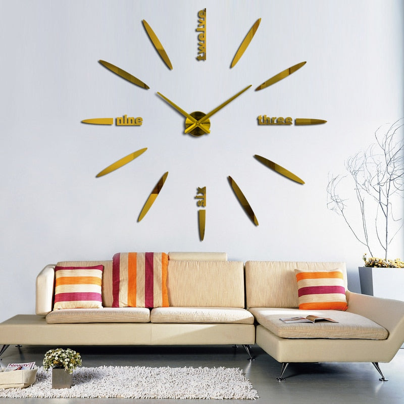 DIY 3D Acrylic Wall Clock Stickers - Orchid Unique
