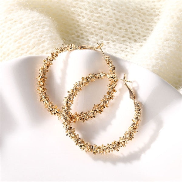 TRENDY Big Circle Round Hoop Earrings - Orchid Unique