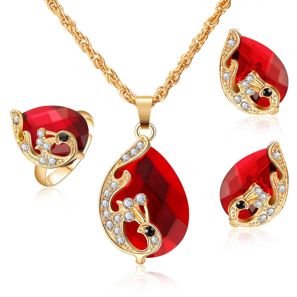 TRENDY jewelry sets bridal gold color,crystal - Orchid Unique