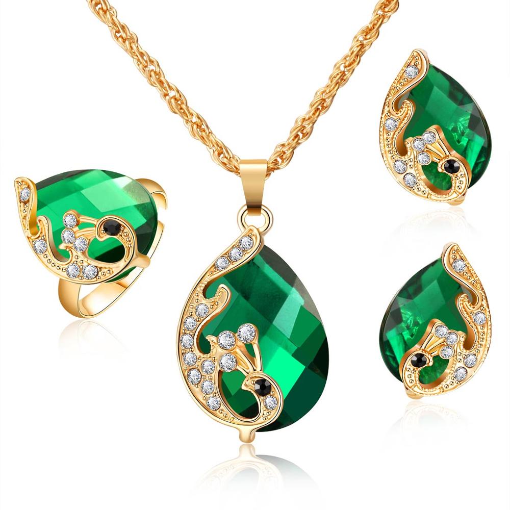 TRENDY jewelry sets bridal gold color,crystal - Orchid Unique