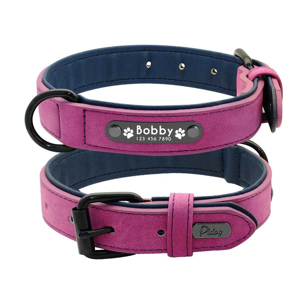 Custom leather dog collar - Orchid Unique