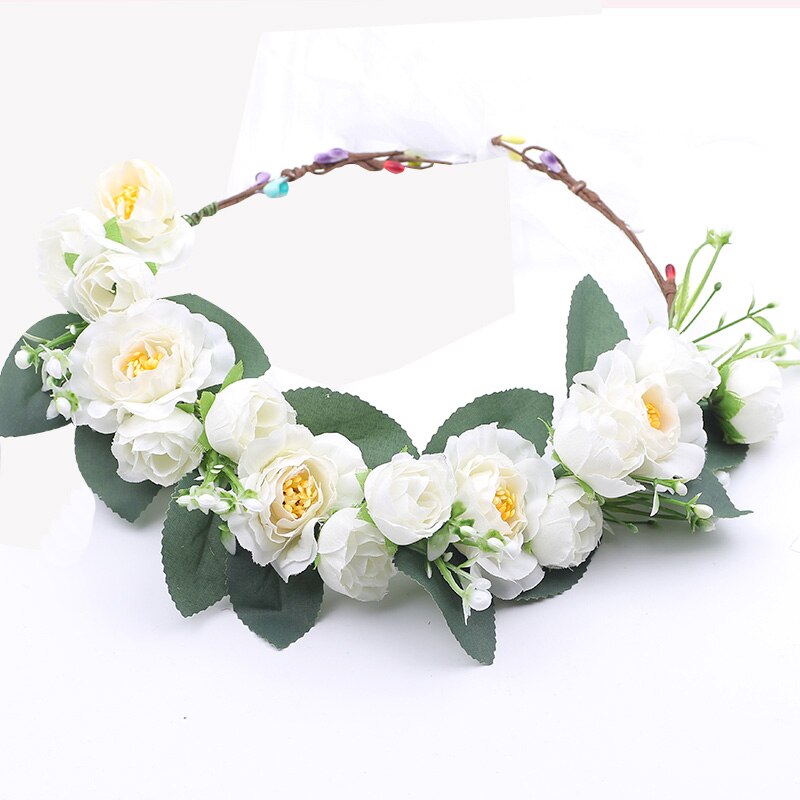 Rustic Bridesmaid Hair Flower Headbands Wedding Hair Accessories Bridal Flower Crown Headpieces Bridal Flower Girls Garland - Orchid Unique
