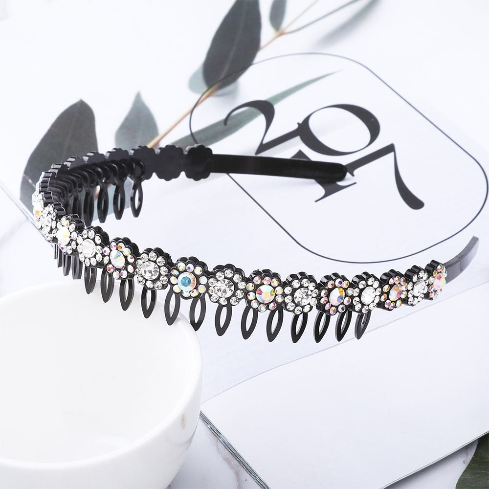 Hairbands Bezel Colorful Rhinestone - Orchid Unique