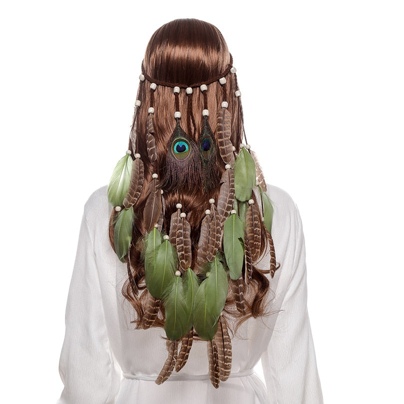 Festival Boho Feather Headband - Orchid Unique