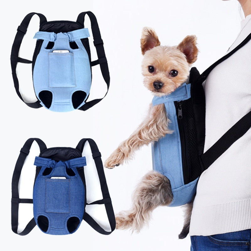 Denim Pet Dog Backpack - Orchid Unique