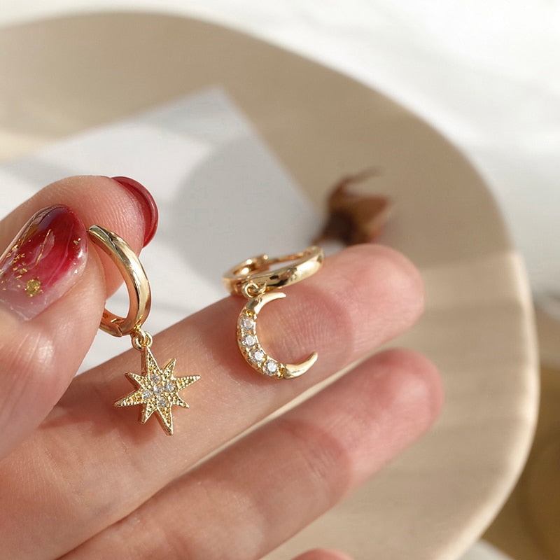 Moon Hoop Earrings - Orchid Unique