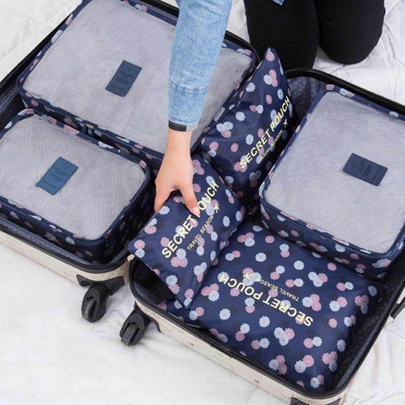 6Pcs set Organizer Travel Bags - Orchid Unique