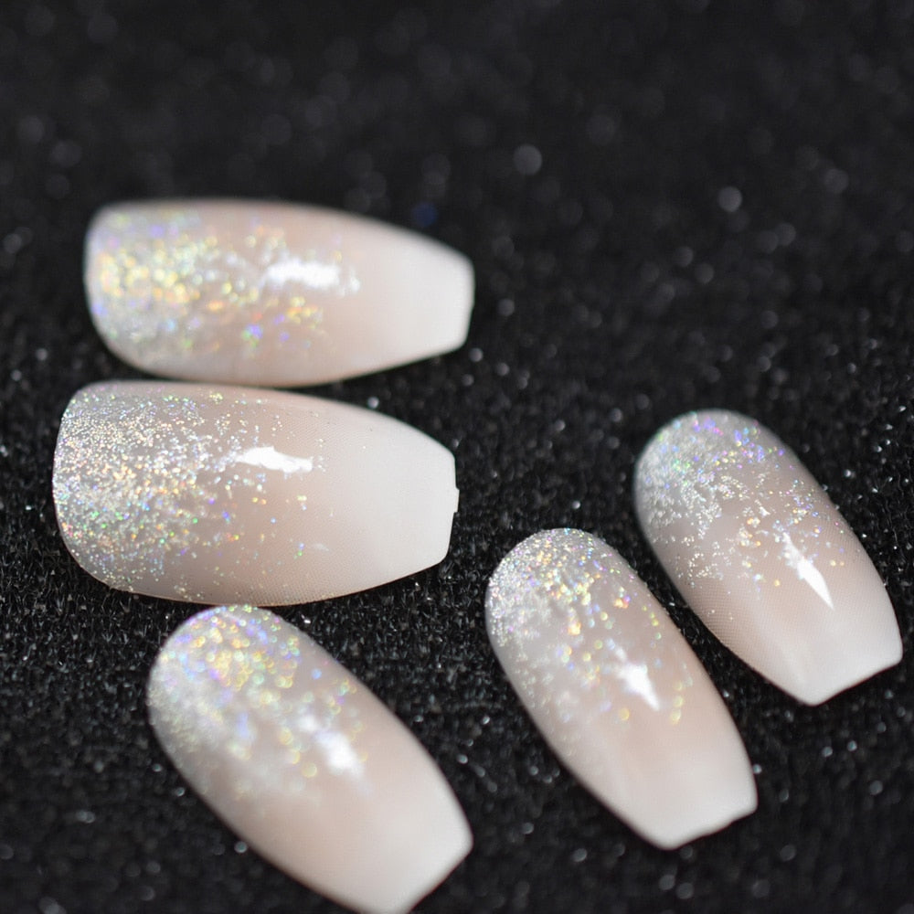 French Ballerina Coffin False Nails - Orchid Unique