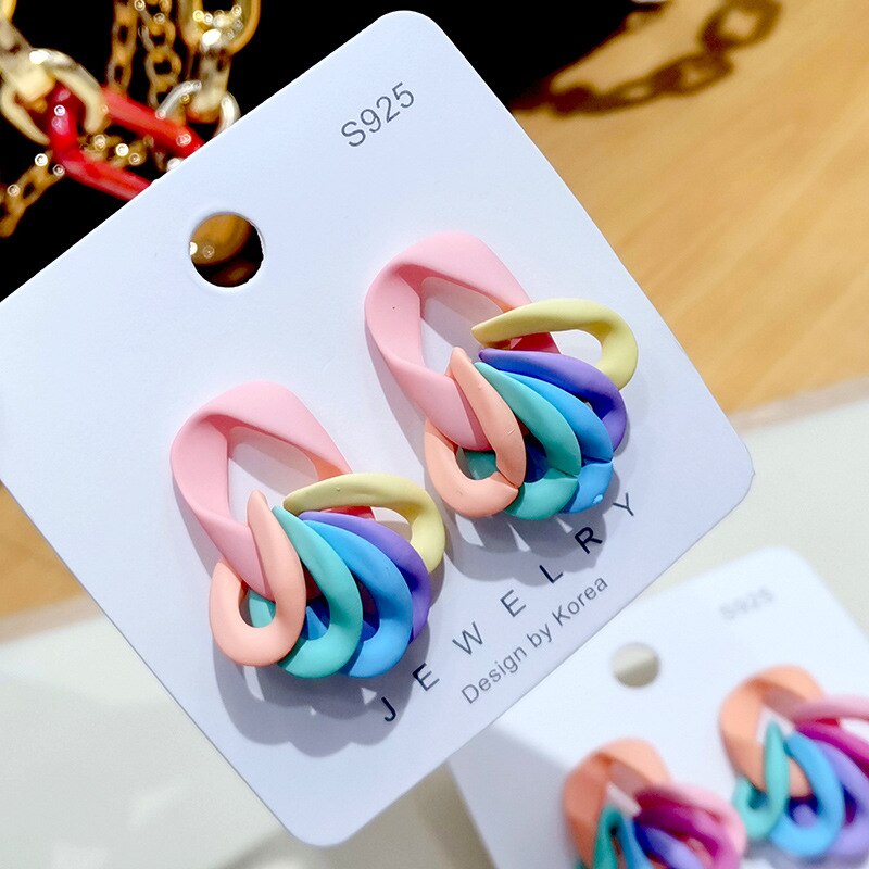 Candy Color Acrylic Earrings - Orchid Unique
