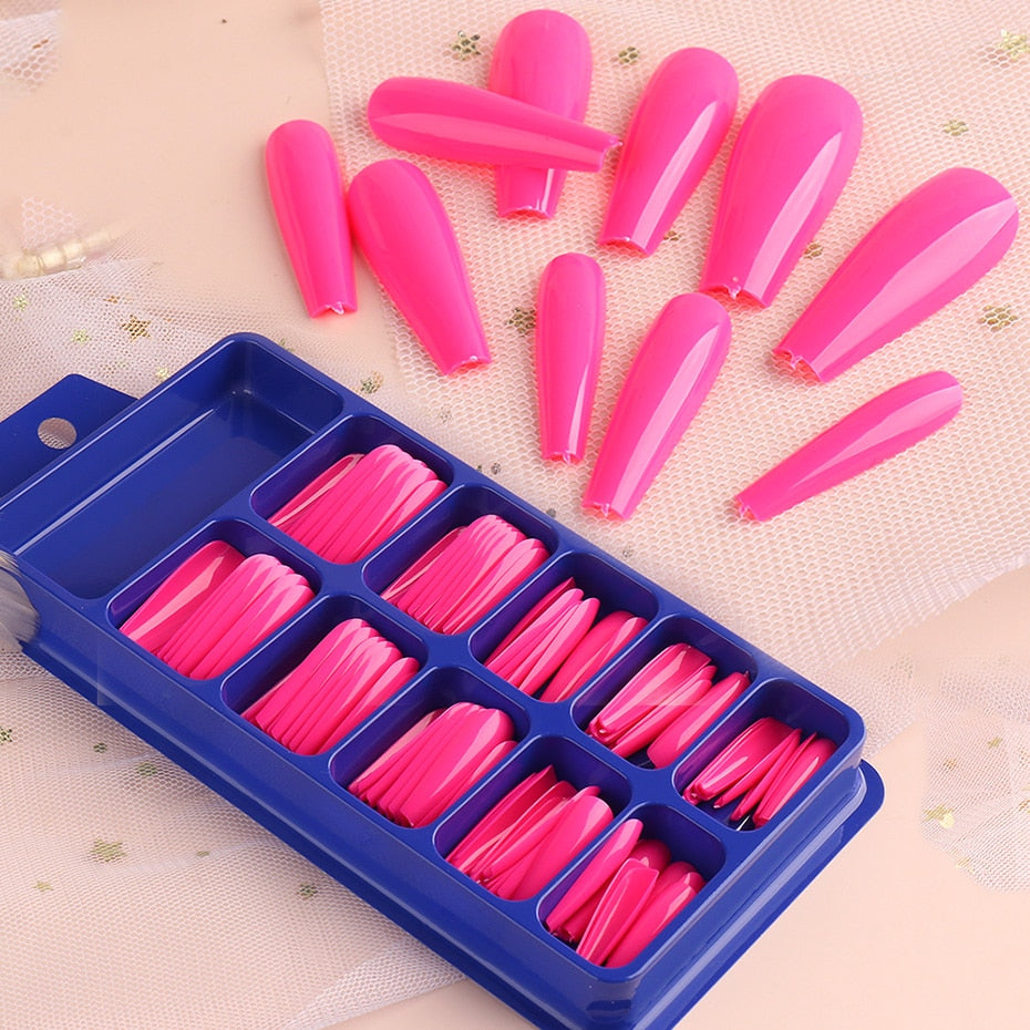 False Nails Coffin Extension Forms - Orchid Unique