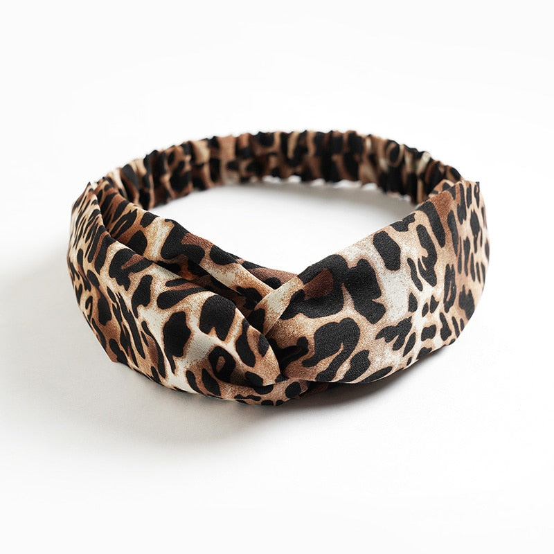 New print Knot Women Headband Vintage Hairband Girls Headwear Leopard Headband Hair Accessories dress Gift hair ties scrunchie - Orchid Unique