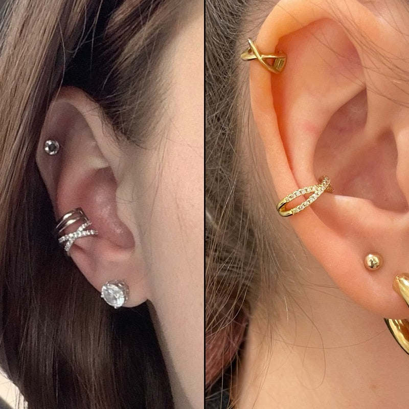 Punk Gold Metal Ear Cuff/Clip - Orchid Unique