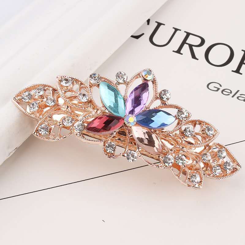 Crystalline rhinestone hairpin - Orchid Unique