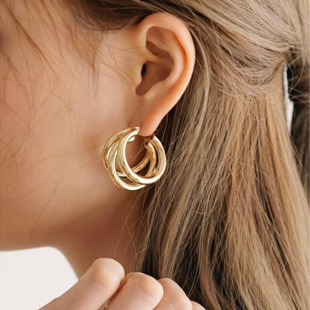 TRENDY Big Circle Round Hoop Earrings - Orchid Unique