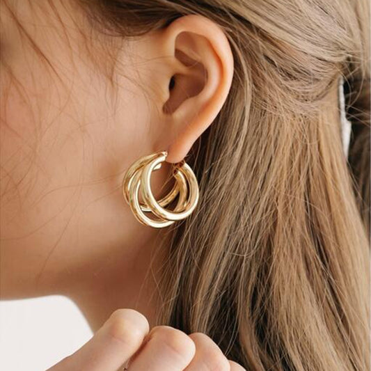 TRENDY Big Circle Round Hoop Earrings - Orchid Unique