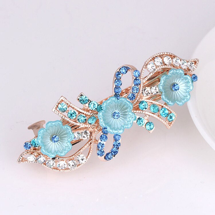 Crystalline rhinestone hairpin - Orchid Unique