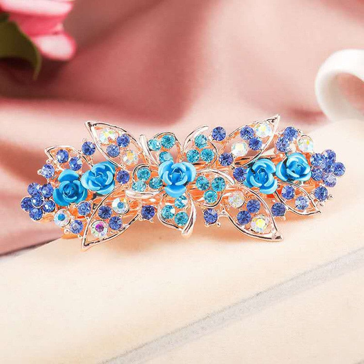 Crystalline rhinestone hairpin - Orchid Unique