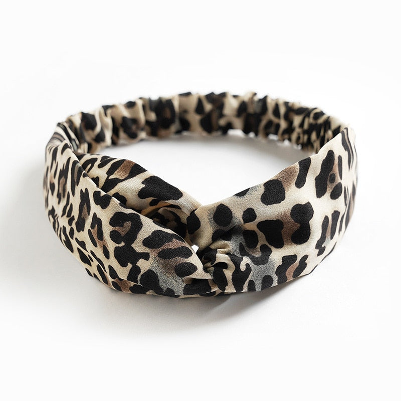 New print Knot Women Headband Vintage Hairband Girls Headwear Leopard Headband Hair Accessories dress Gift hair ties scrunchie - Orchid Unique