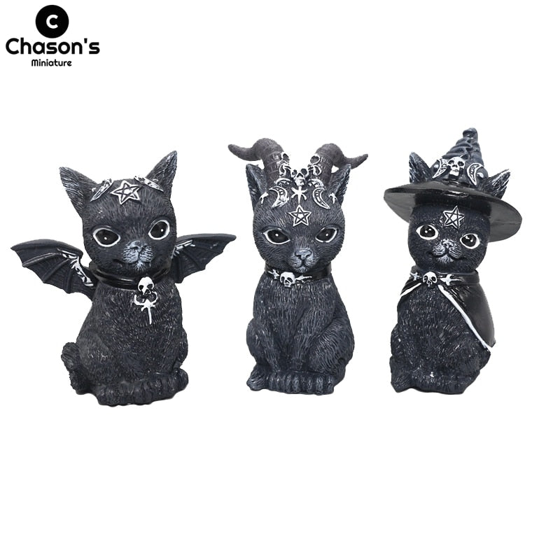 Kawaii Cute Magic Devil Black Cat For Desktop - Orchid Unique