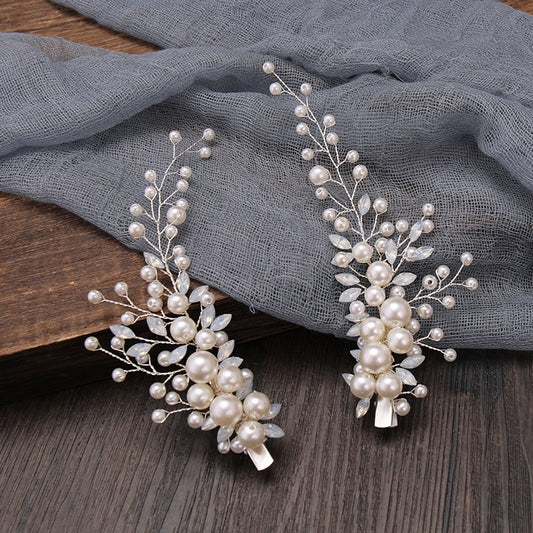Rhinestone Pearl Hair Clip - Orchid Unique