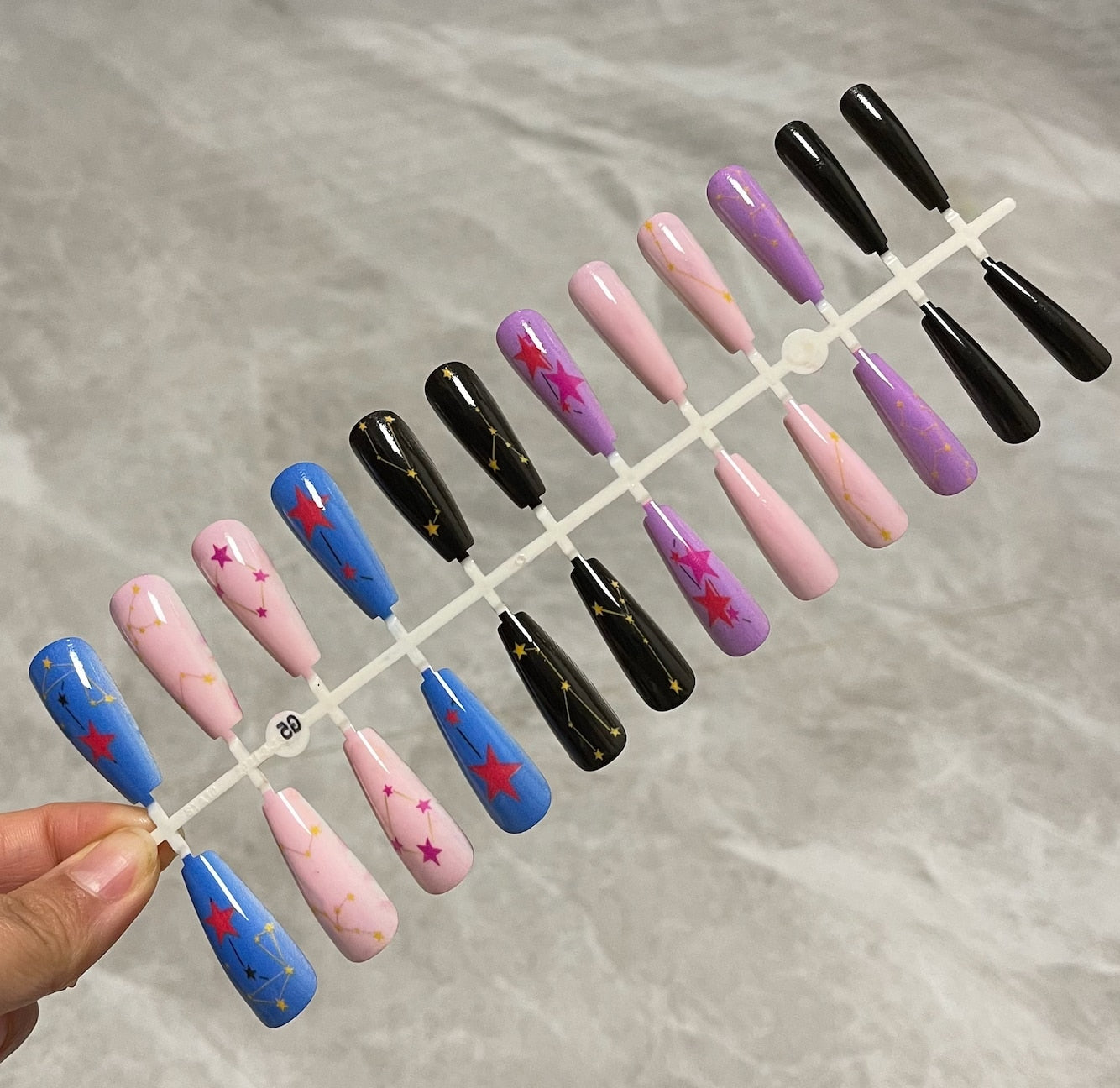 Long False Nails Tips - Orchid Unique