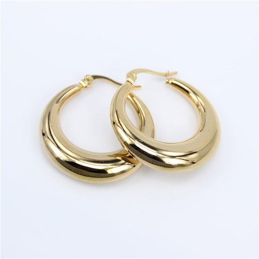 Smooth Exquisite Big Circle Hoop Earrings - Orchid Unique