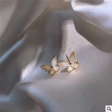 Big Butterfly Gold Earring - Orchid Unique