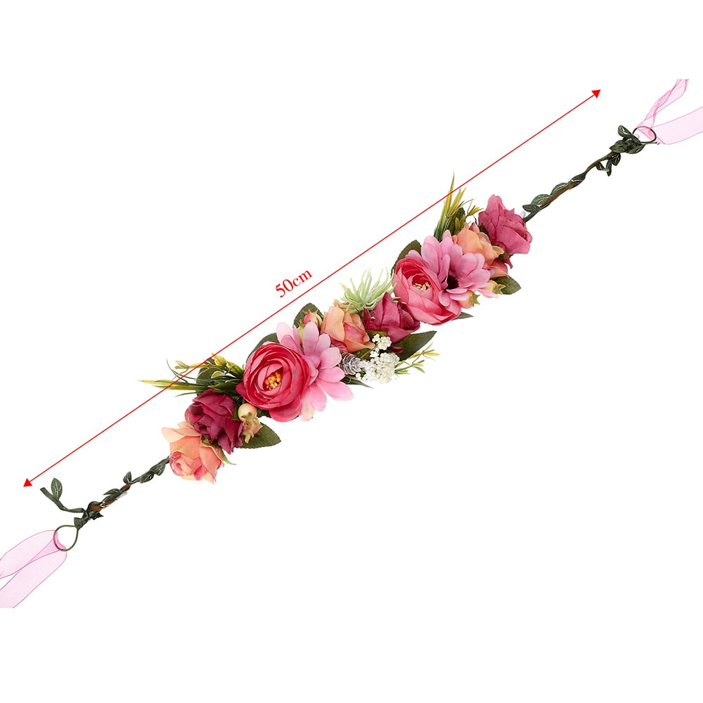 Molans Spring Bohemian Flower Crowns - Orchid Unique