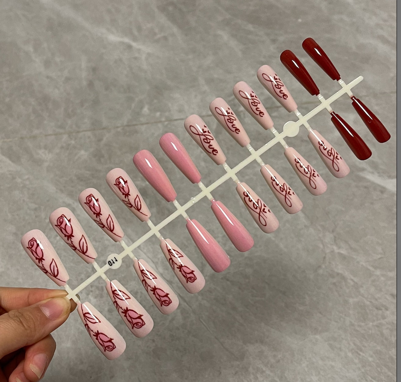 Long False Nails Tips - Orchid Unique