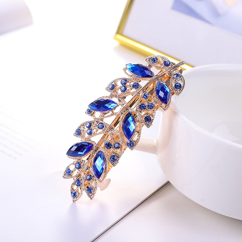 Crystalline rhinestone hairpin - Orchid Unique