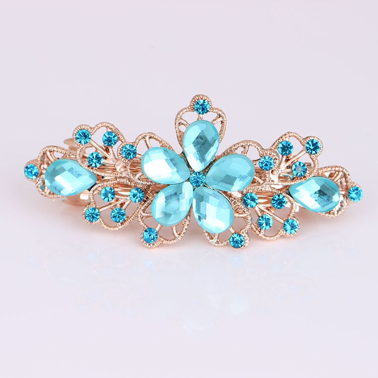 Crystalline rhinestone hairpin - Orchid Unique