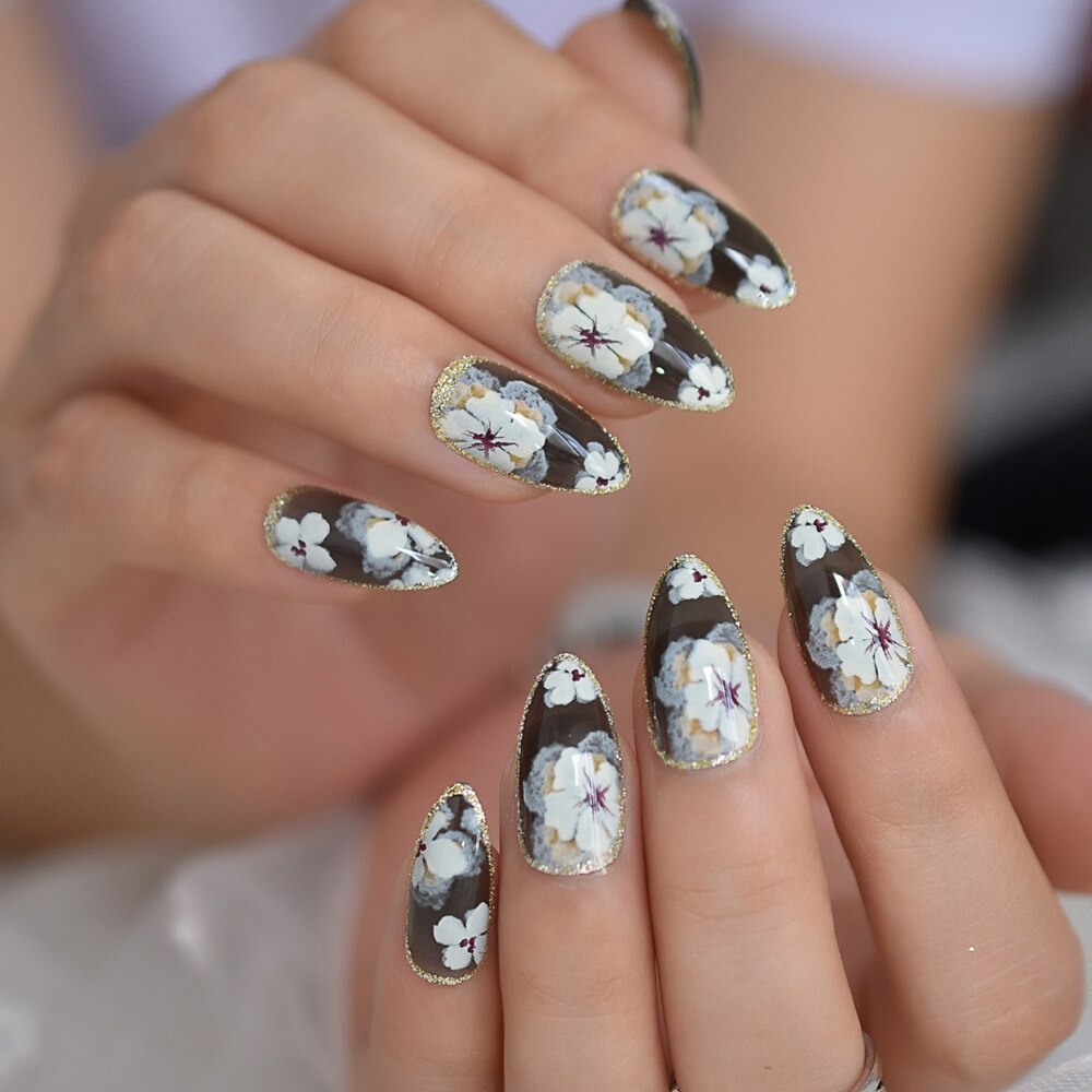 French Ballerina Coffin False Nails - Orchid Unique