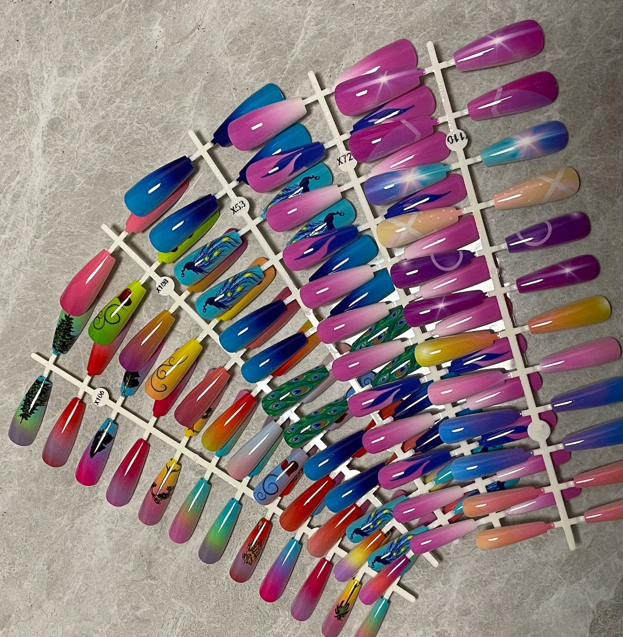 Long False Nails Tips - Orchid Unique