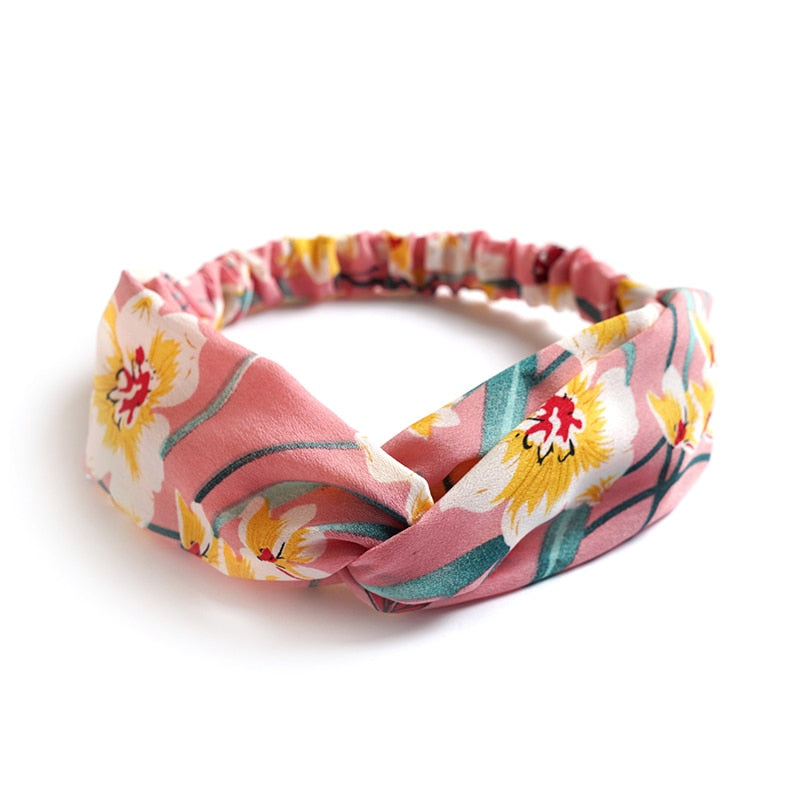 New print Knot Women Headband Vintage Hairband Girls Headwear Leopard Headband Hair Accessories dress Gift hair ties scrunchie - Orchid Unique
