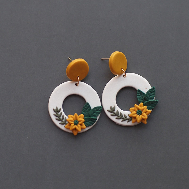 Handmade Crafts Molded Floral Earrings - Orchid Unique