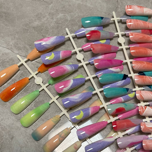 Long False Nails Tips - Orchid Unique