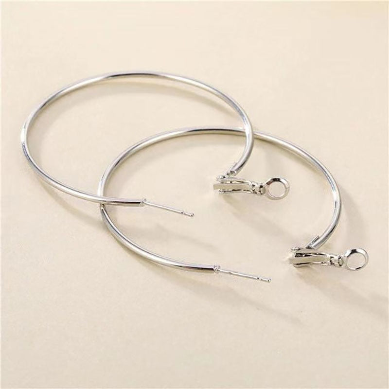 Big Circle Smooth Earrings - Orchid Unique