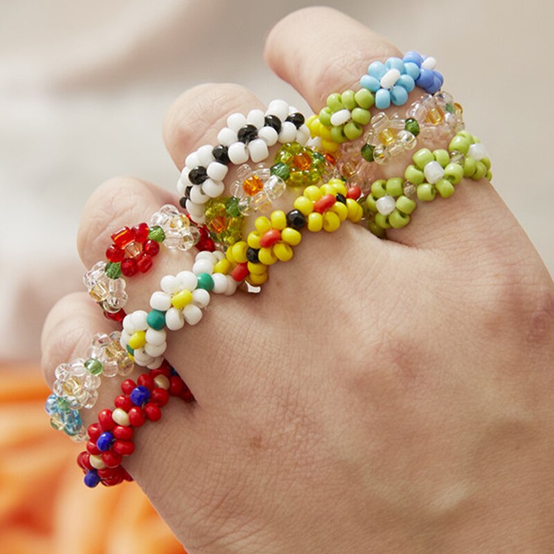 Colorful Bohemia Handmade Flower Ring - Orchid Unique