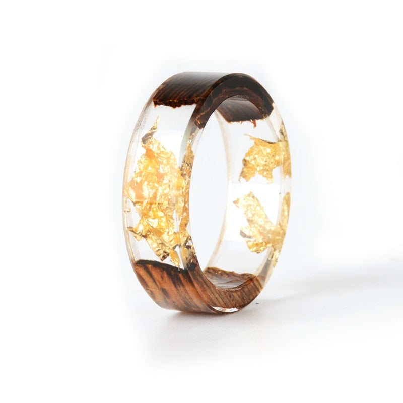 Handmade Dried Flower Epoxy Ring - Orchid Unique