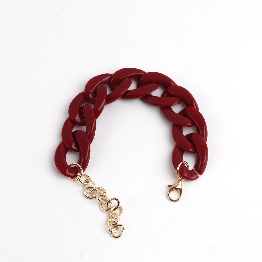 Colorful Acrylic Thick Chain Bracelets - Orchid Unique