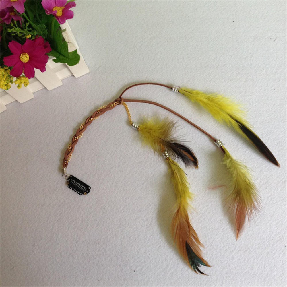 Fashionable Boho Feather Headband - Orchid Unique