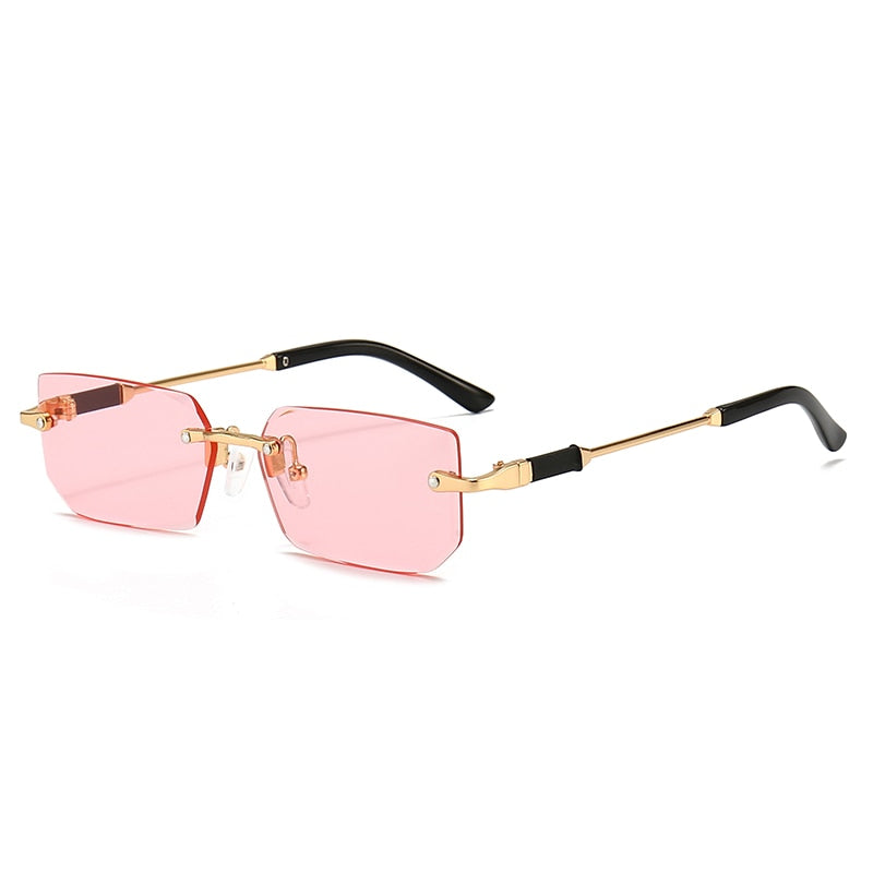 Rectangular Rimless Sunglasses - Orchid Unique