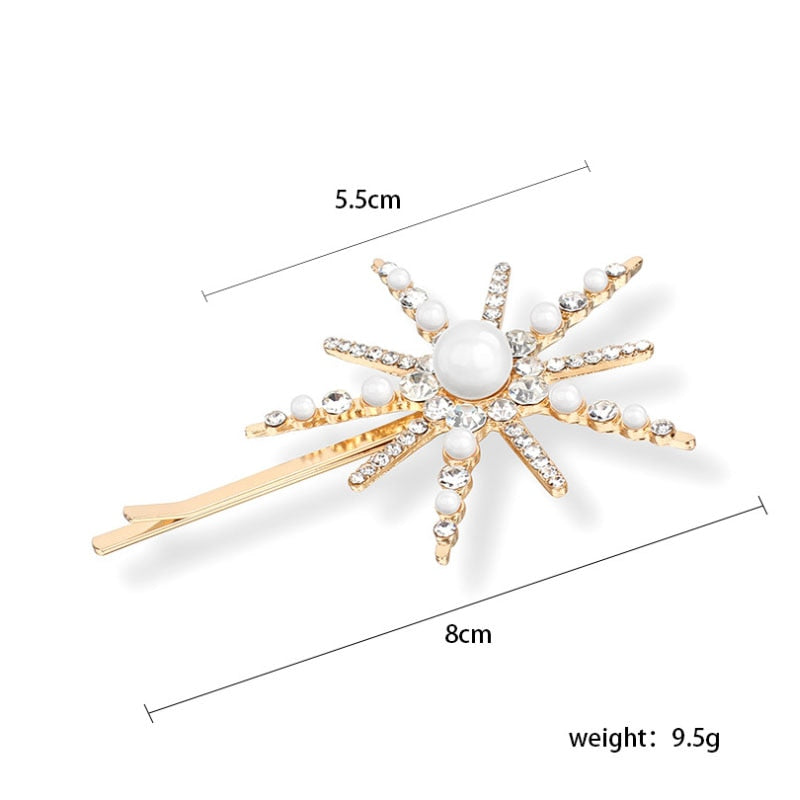 Fashion Star Rhinestone Pearl Hair Pin - Orchid Unique
