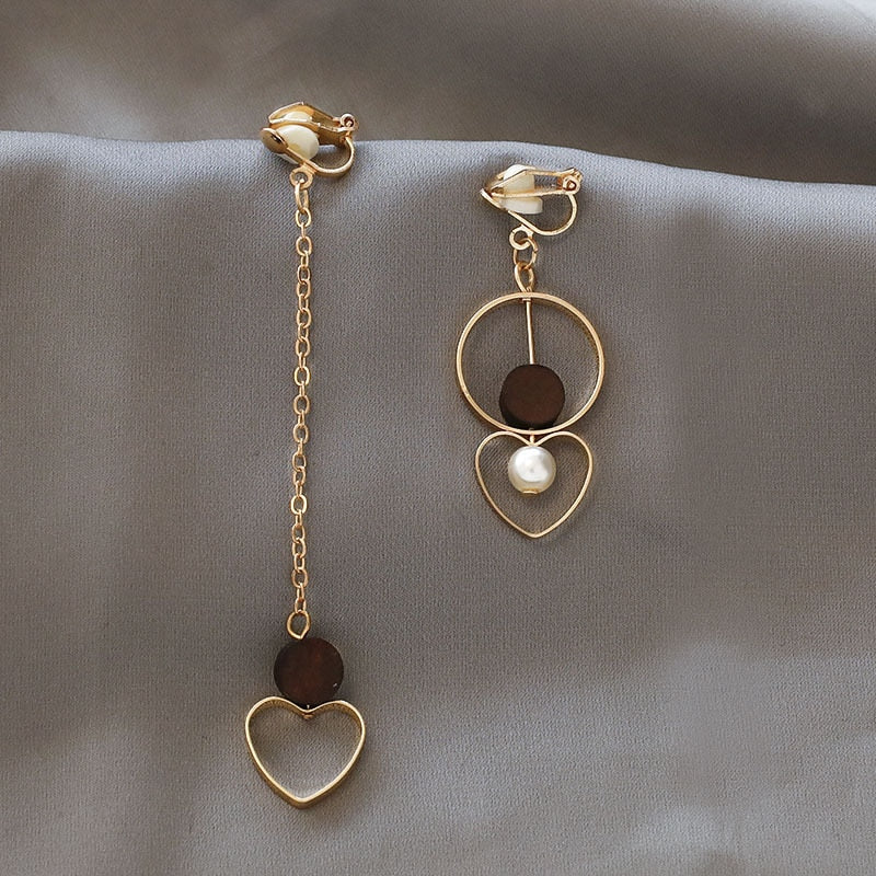 Cute Handmade pearl clip on Earrings - Orchid Unique