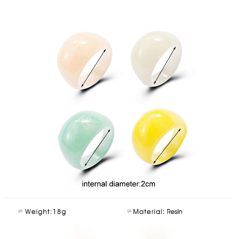4Pcs/Set Colorful Sweet Acrylic Rings - Orchid Unique