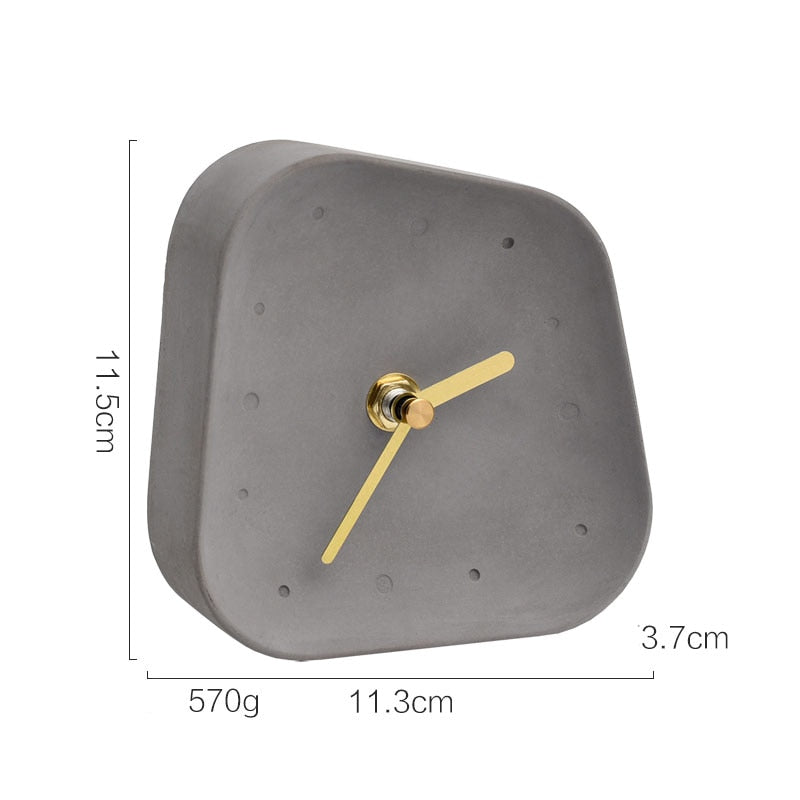 Geometry Shaped Cement Table Clock - Orchid Unique