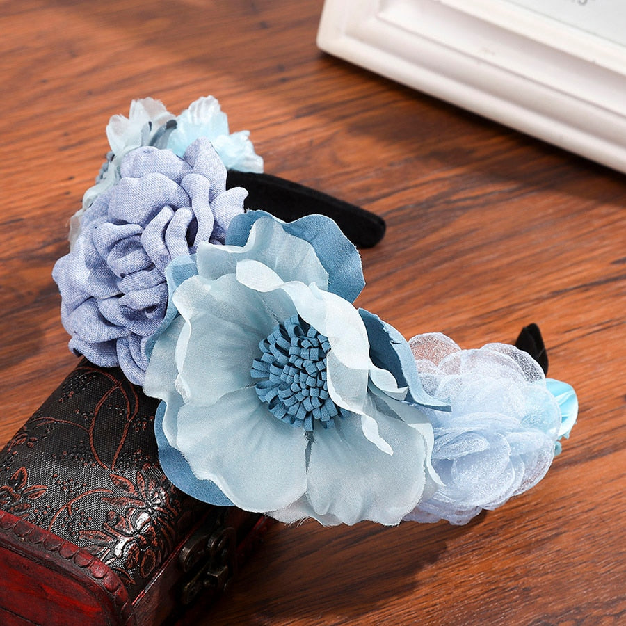 Haimeikang Colorful Flower Headband Fabric Princess Headdresses Girls Bride Headband Women Beach Wedding Hair Accessories - Orchid Unique