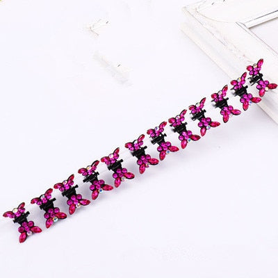 Cute Crystal Butterfly Hair Clips - Orchid Unique