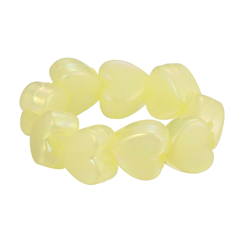 Colorful Transparent Resin Acrylic Rings Set - Orchid Unique