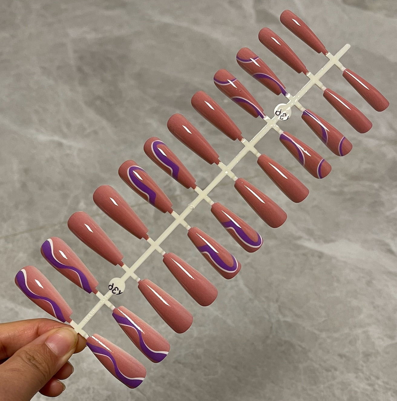 Long False Nails Tips - Orchid Unique